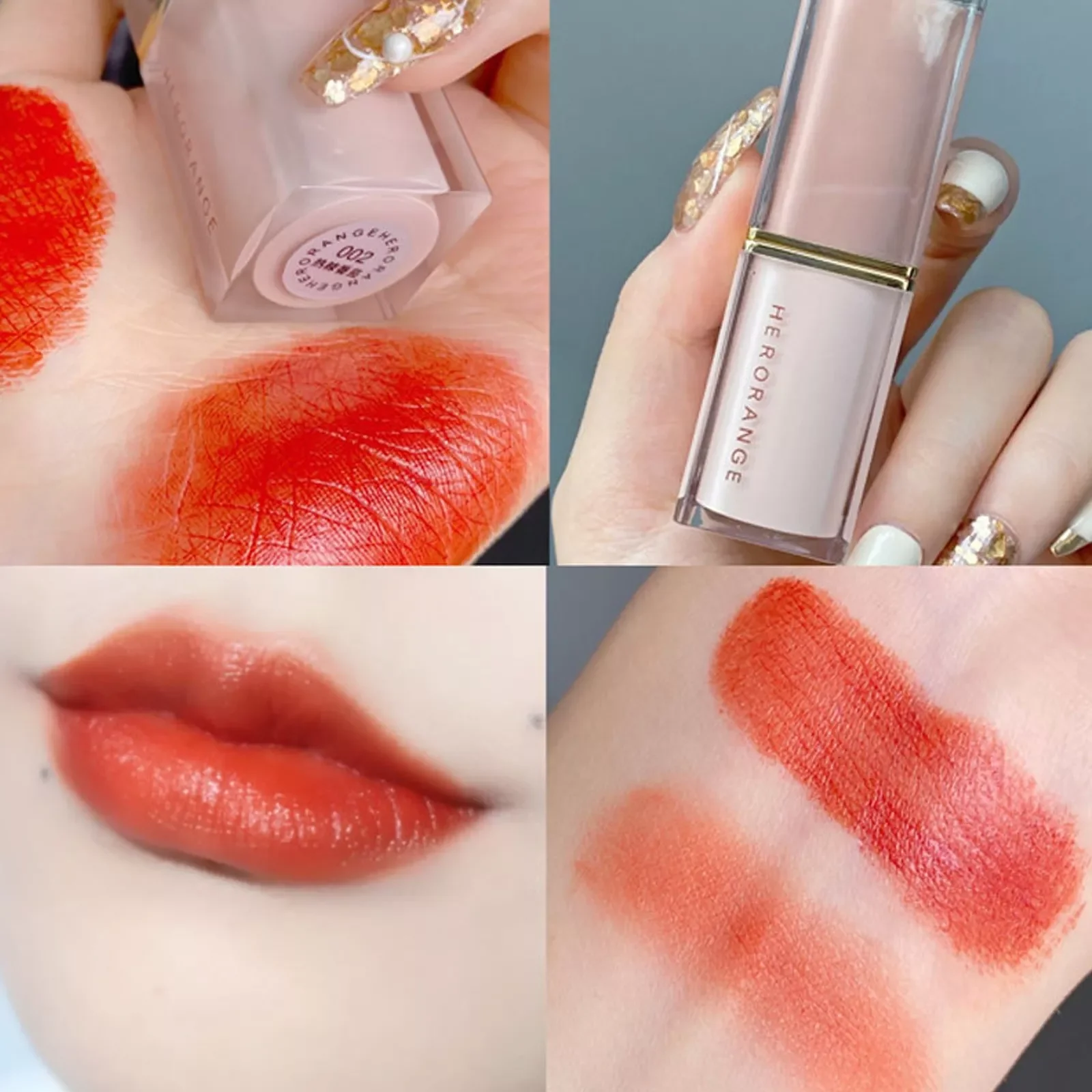 

NEW2023 Orange Crystal Square Tube Lipstick Velvet Brightening Lipstick Orange Crystal Square Tube Lipstick Velvet Brightening