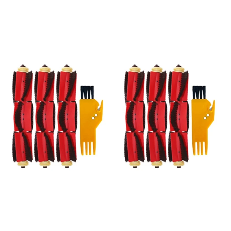 

2X Detachable Main Roller Brush + Cleaning Brush For Xiaomi Roborock Vacuum Cleaner S4 S5 S6 Max S50 S60 E35 E25