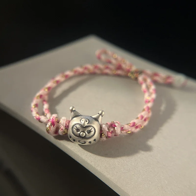 

999 Foot Silver Handwoven Cute Colorful Rope Bracelet Women's Simple Creative Design Cartoon Children's Fun B6561
