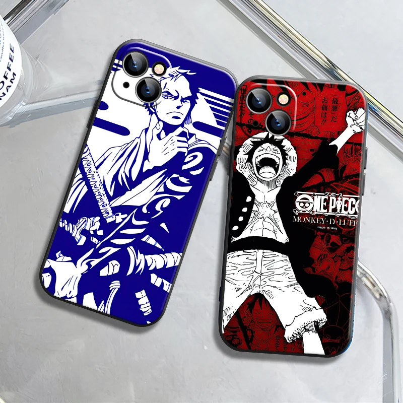 

One Piece Anime Phone Case For iPhone 13 12 11 Pro Max 13 12 Mini X XS Max XR 8 7Plus 6S 6 Plus SE 2020 Lens Protective Funda