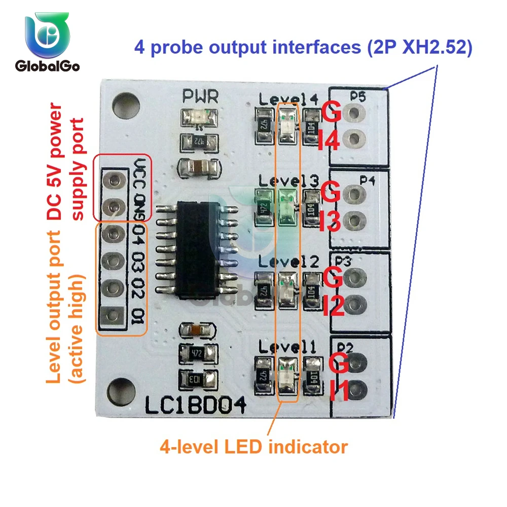 Плата цифрового индикатора уровня жидкости для Arduino UNO NANO 5 в постоянного тока 4 шт.