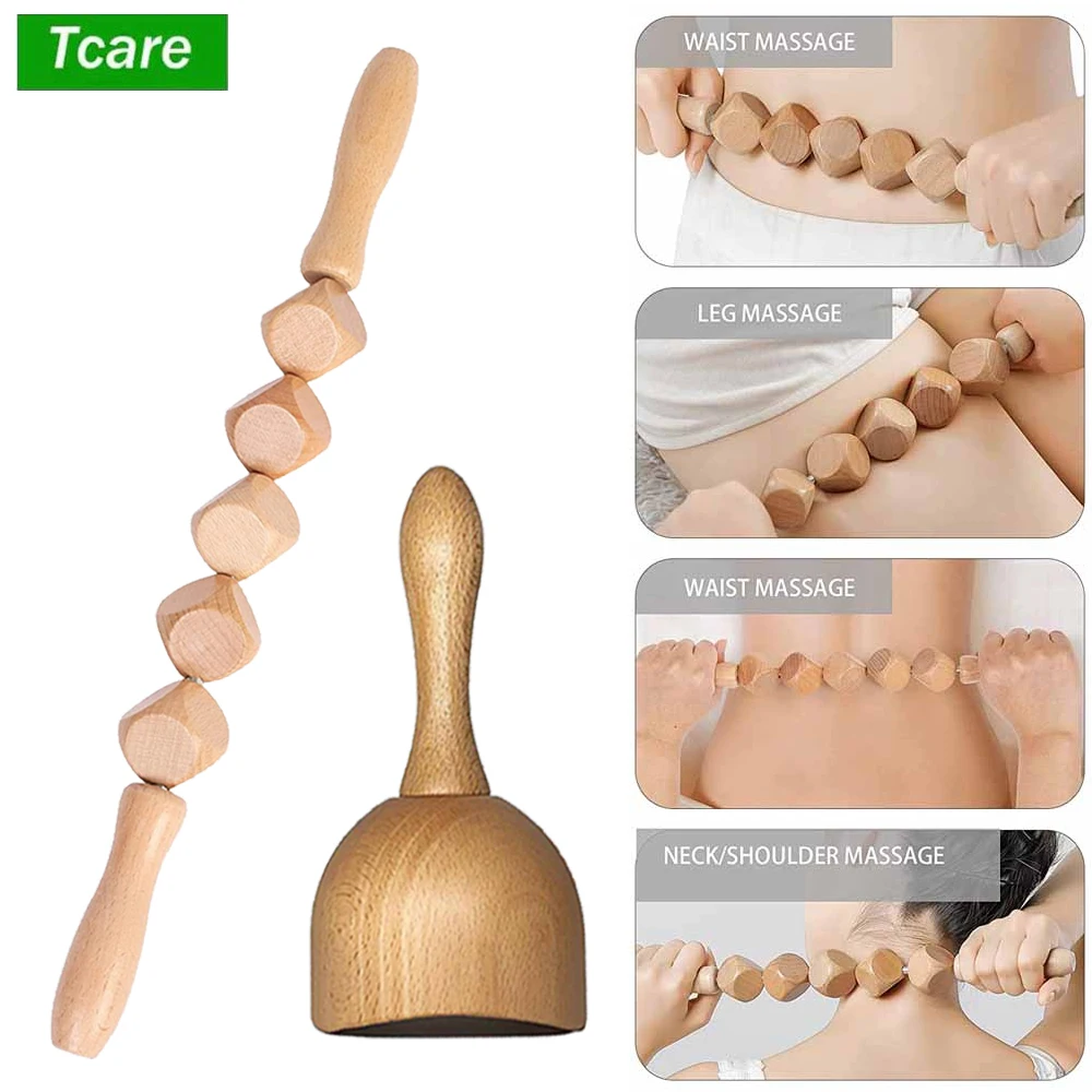 

Tcare 2Pcs Wood Massage Tools Cellulite Lymphatic Drainage Massager Reduce Cellulite Increased Lymphatic Circulation Pain Relief