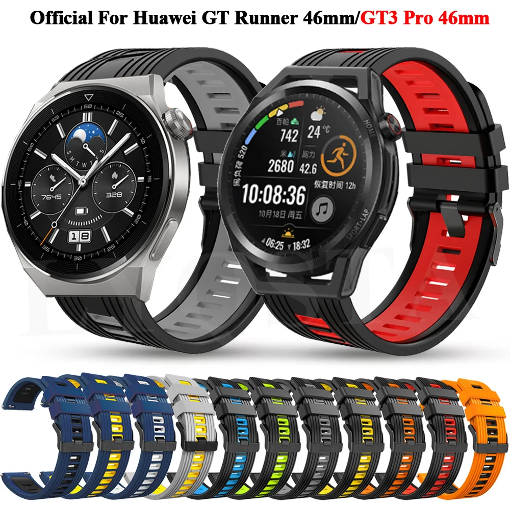

Ремешок силиконовый для Huawei Watch Gt 2 Pro, оригинальный спортивный браслет для наручных часов Huawei Watch GT 3 GT3 Gt2 Pro Runner 46 мм, 22 мм