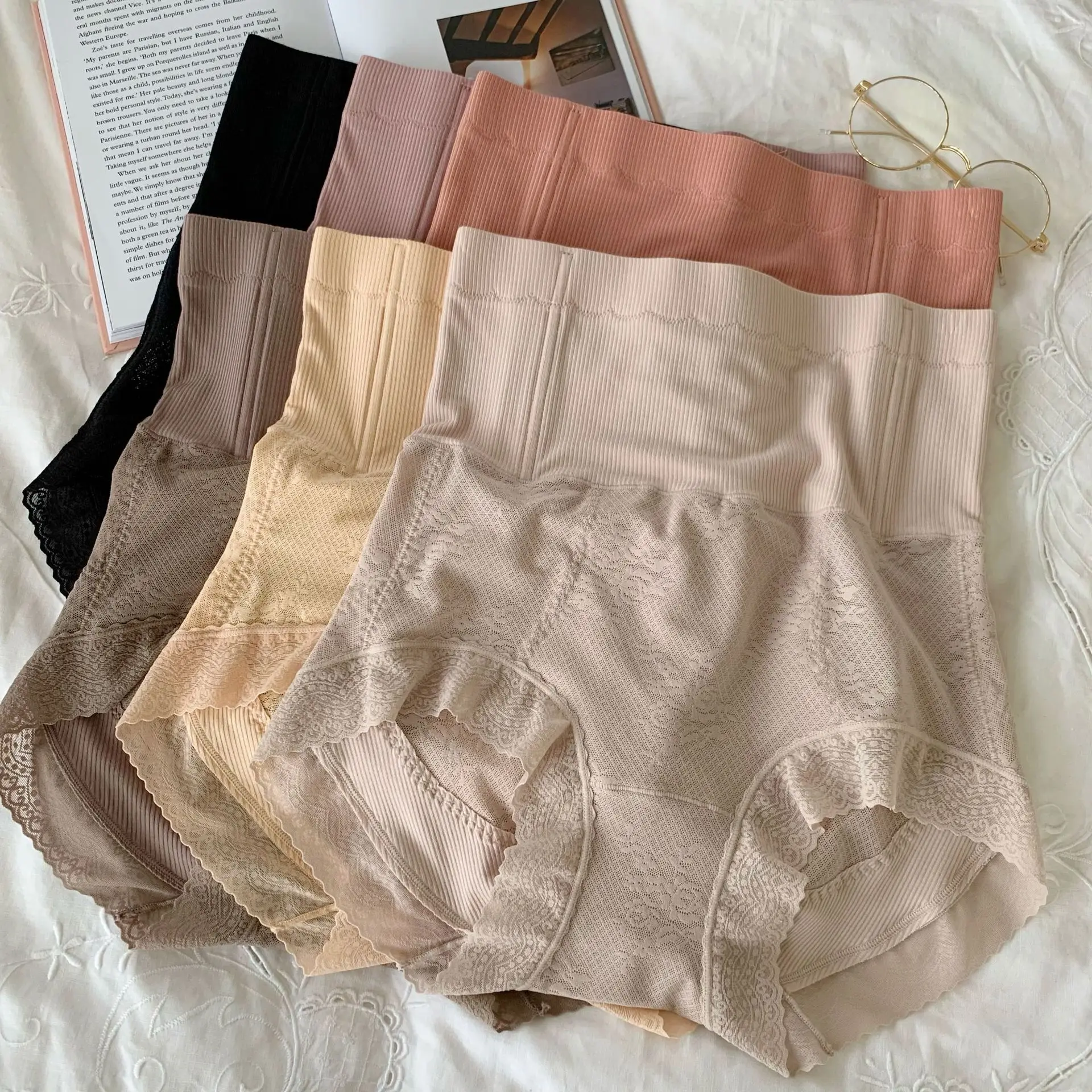 

Женское сексуальное кружевное компрессионное нижнее белье с высокой талией, эластичное нижнее белье для живота, брифы для контроля живота, ...