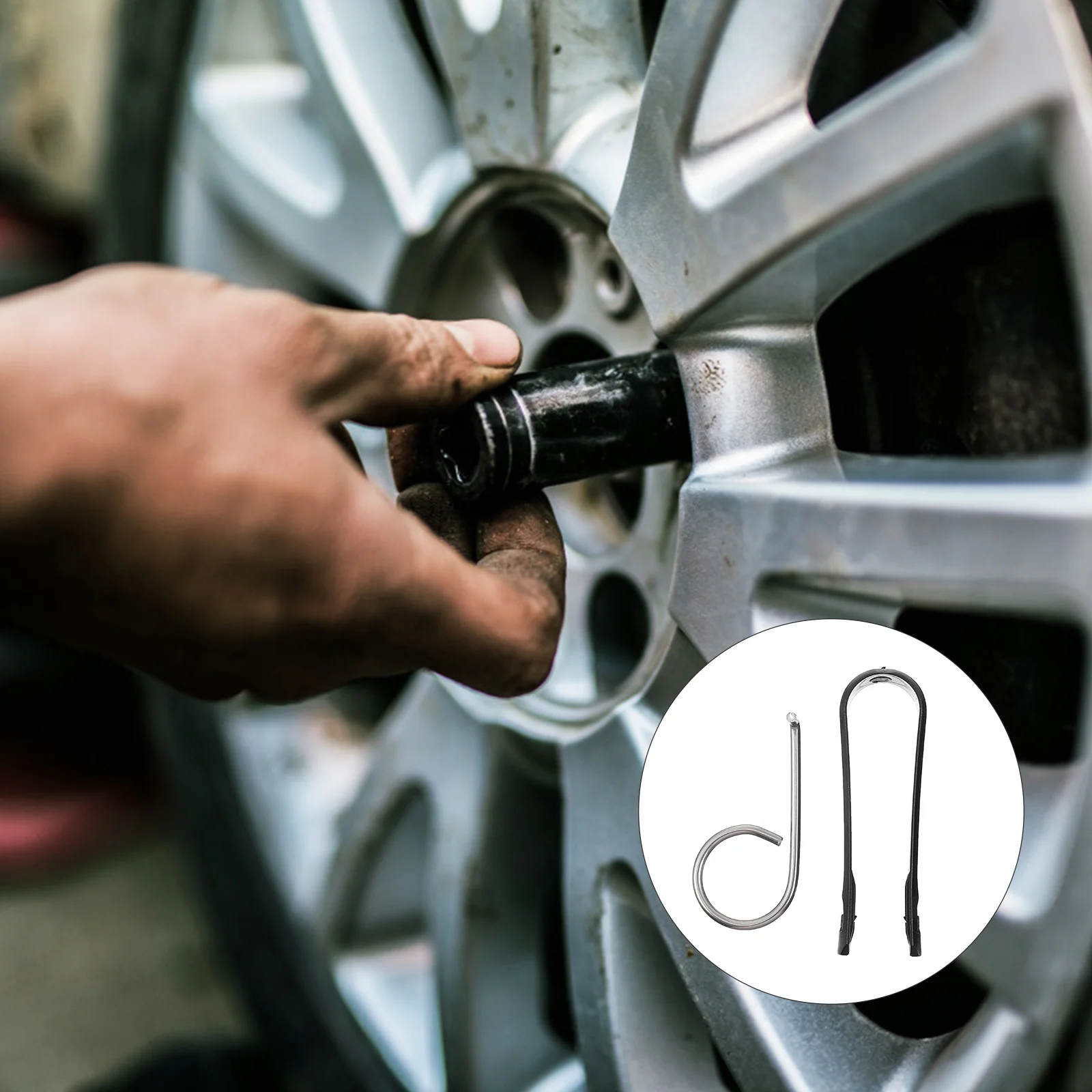 

2 Sets Tool Hooks Tire Removal Tools Hub Screw Remover Hub Nut Cap Remover Automotive Replacement Bearings Wheels Car