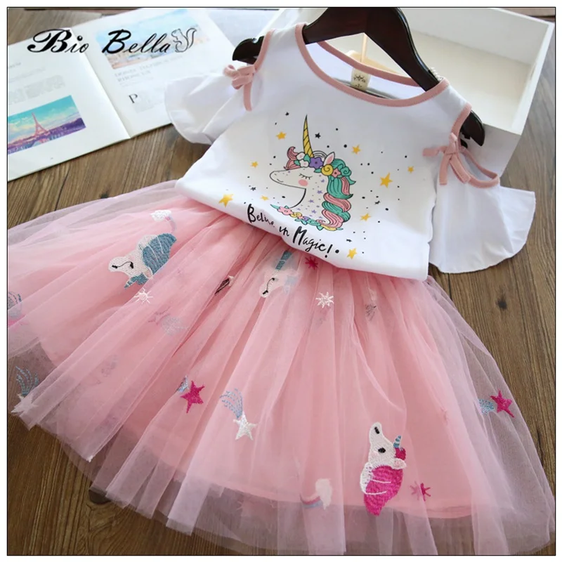 

Girl Baby Clothes Set Fashion Cartoon Newborn Girls Clothing Tutu Skirts Short Sleeve Tops Kids Clothing 2-7 Yrs Girl Outfits