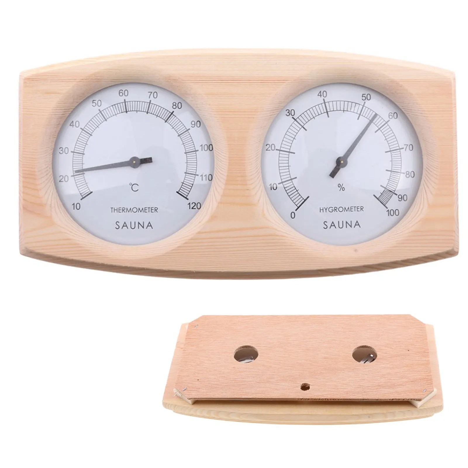 

2 In 1 Temperature Humidity Gauge Wooden Thermometer And Hygrometer Accurate Monitor Clear Reading Humidity Temperature