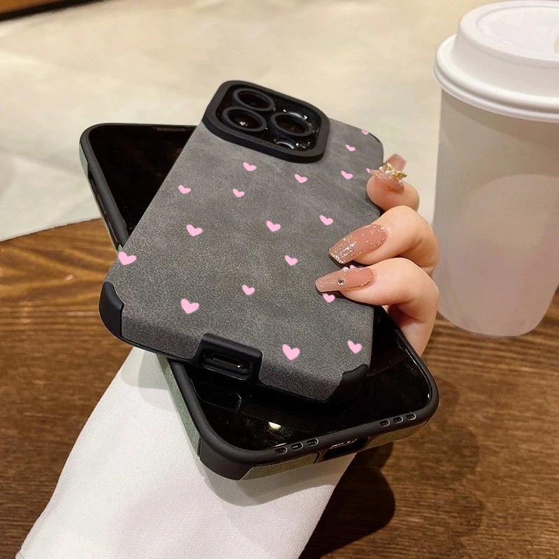 Фото Модный чехол для телефона с розовым сердечком для iPhone 15 16 17 14 13 12 11 Pro Max Air XR X XS 7 8 Plus SE 2022 Противоударный чехол №5