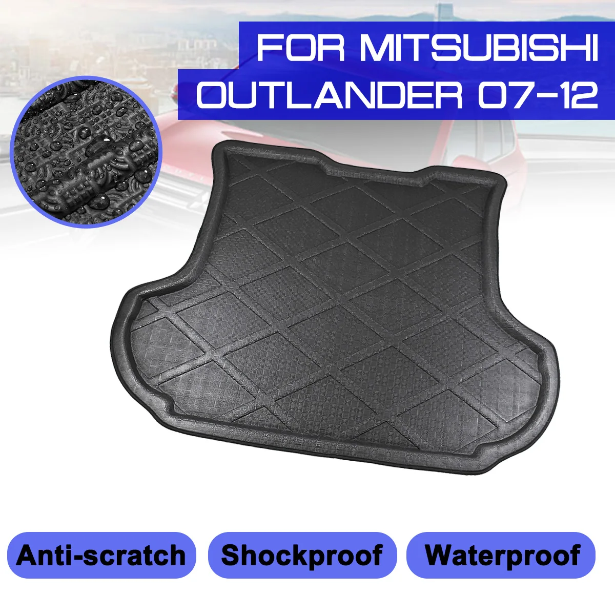 

Car Floor Mats Rear Trunk Boot Mat Waterproof Carpet Anti Mud Tray Cargo Liner For Mitsubishi Outlander 2007-2012