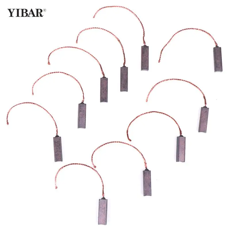 

10Pcs Auto Carbon Brushes Wire Leads Generator Generic Electric Motor Brush Replacement 4.5 x 6.5 x 20mm