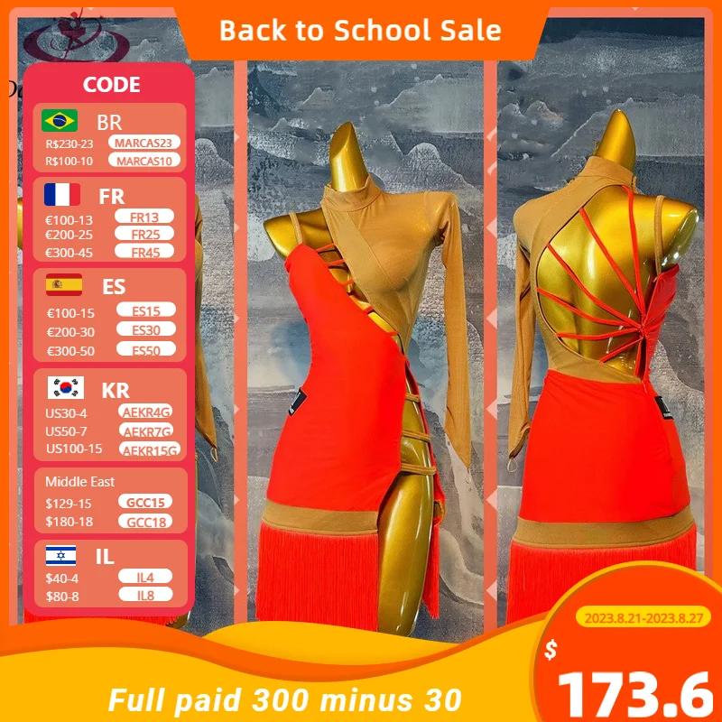 Платье для латиноамериканских танцев, высококачественное красное танцевальное платье с бахромой на заказ, профессиональная одежда для выступлений на сцене Платье для латиноамериканских танцев, высококачественное красное танцевальное платье с бахромой на заказ, профессиональная одежда для выступлений на сцене