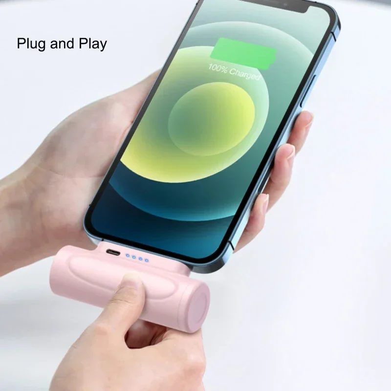 Мини Внешний аккумулятор 5000 мАч со светодиодной подсветкой портативное зарядное