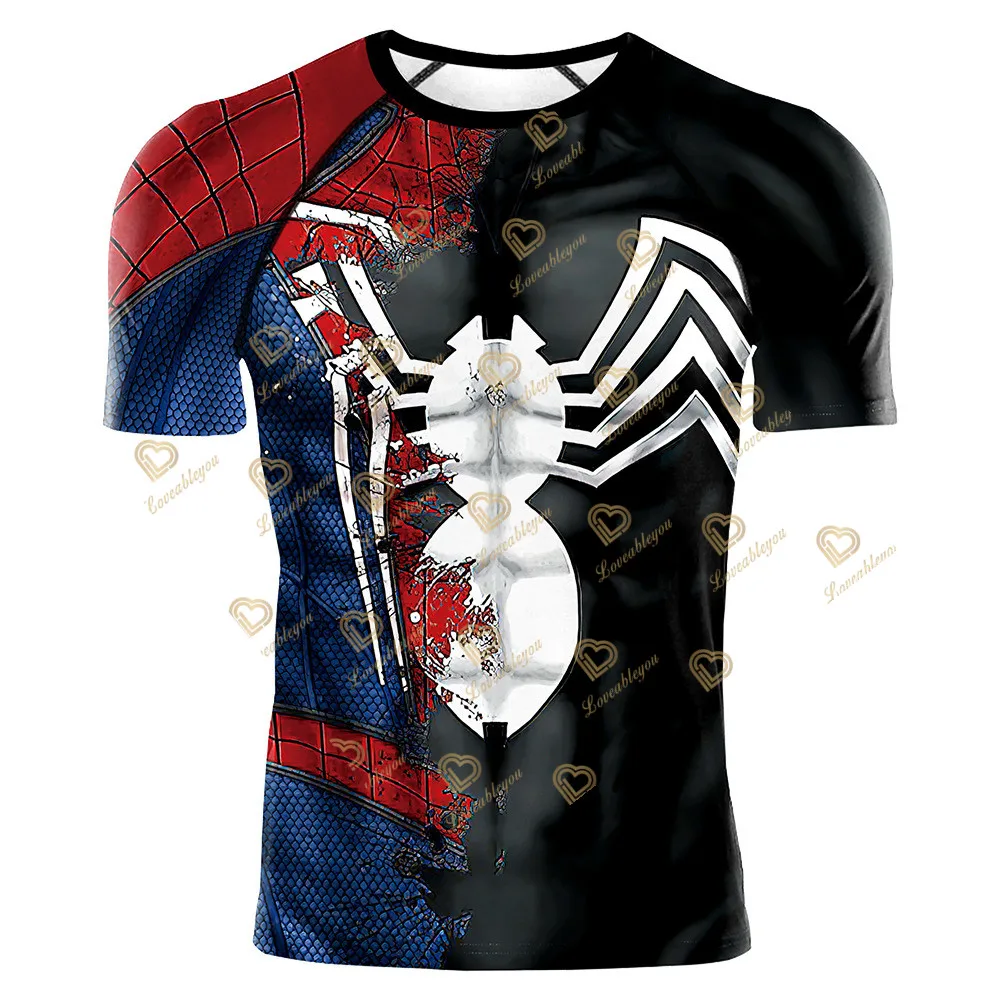 2022 Compression T-shirt Unisex Sporting Skinny Tee Shirt Superhero Spiderman Gyms Running T-shirt Fitness Sports men t-shirts