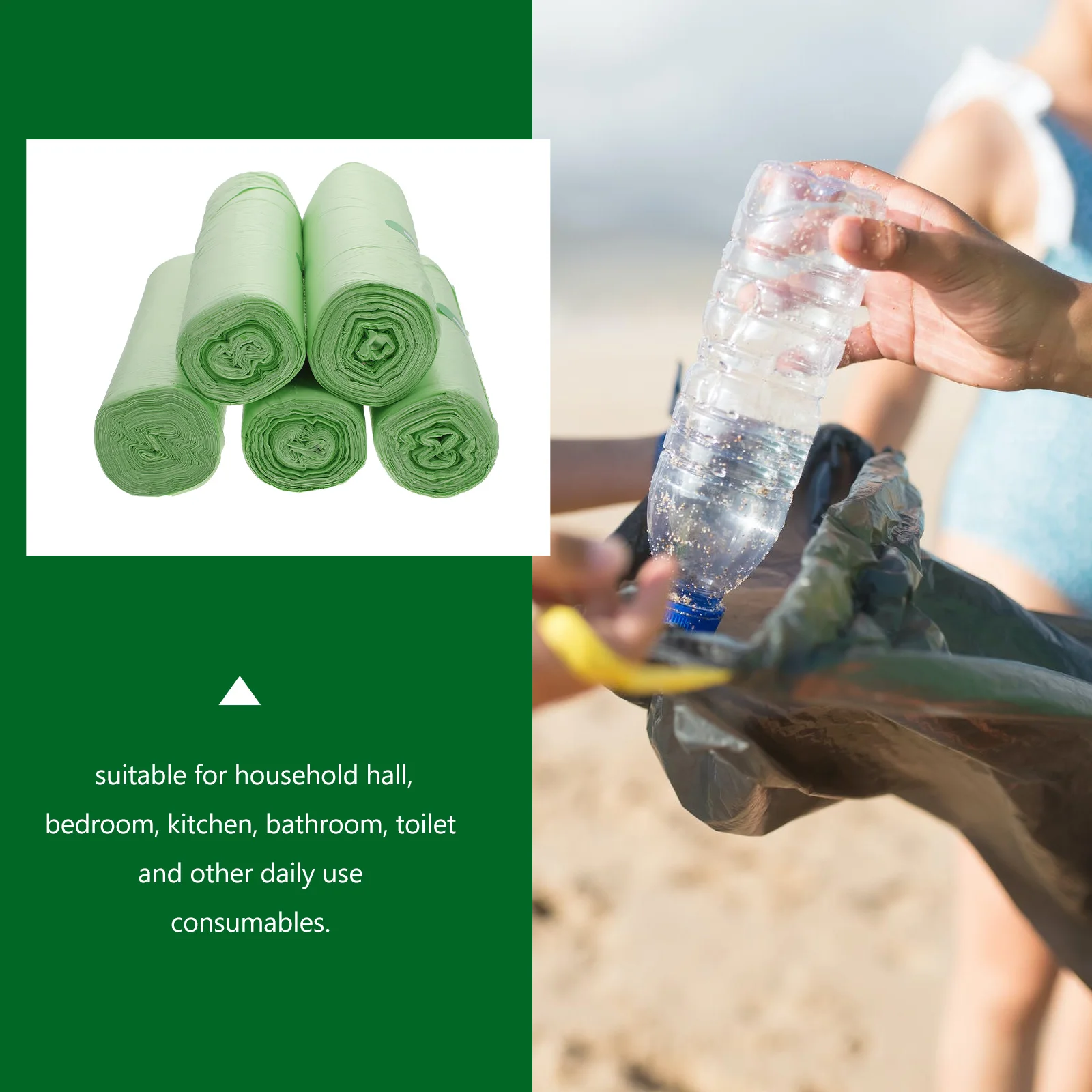 100 Pcs Biodegradable Garbage Bags Compost Trash Rubbish Classified Thicken Compostable Waste