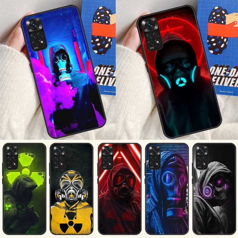 Чехол для противогаза с ядерной маской Xiaomi Redmi Note 14 13 Pro 12 11 9 10 9S 10S 11S 12S 14C 13C 10C 12C Cover