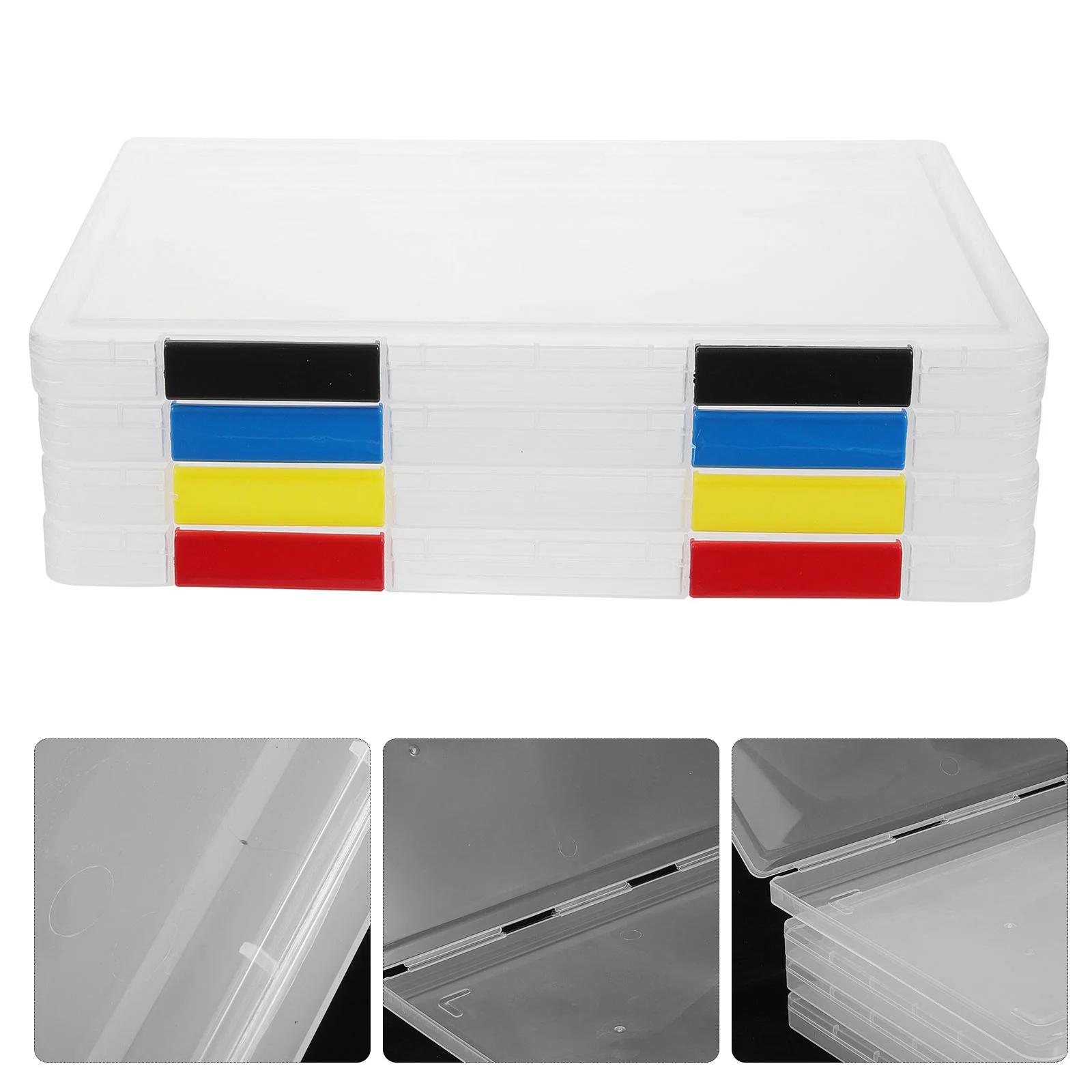 

4 Pcs Magazines Paper Protector File Organizer Plastic Storage Containers Clothes Folder Office Table Top