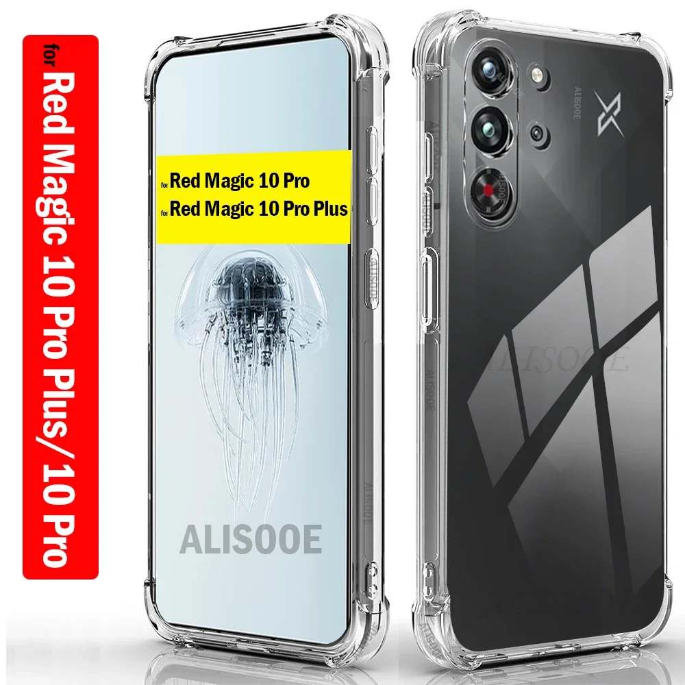 Прозрачный чехол Funda для Red Magic 10 Pro Plus ультратонкий HD прозрачный мягкий