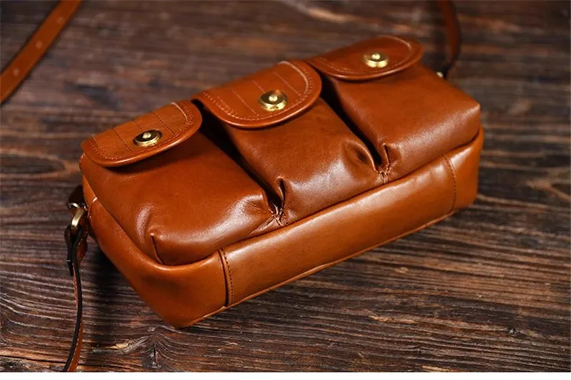 PNDME outdoor casual luxury genuine leather men's messenger bag designer high-quality real cowhide multi-pocket shoulder bag