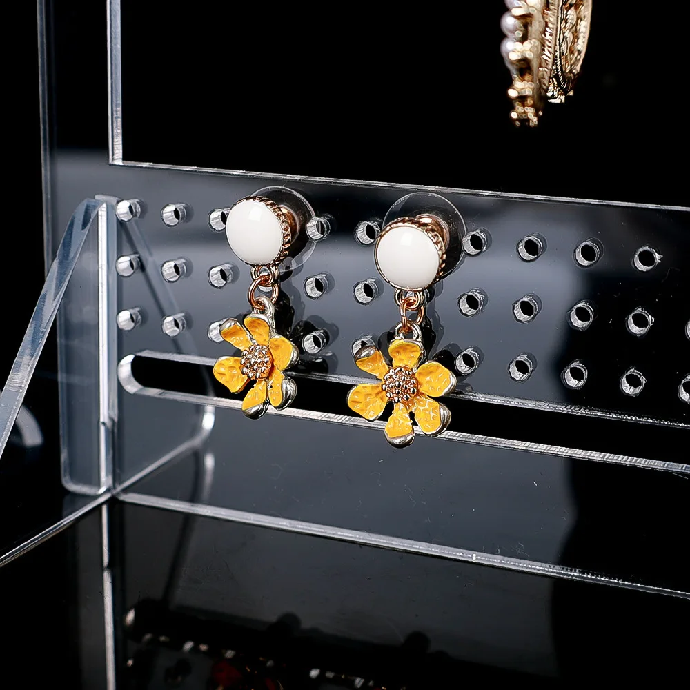 Clear Acrylic Jewelry Display Rack with 8pcs Hangers Earrings Hanging Clothes Stand Storage Jewelry Shopwindow Display Racks