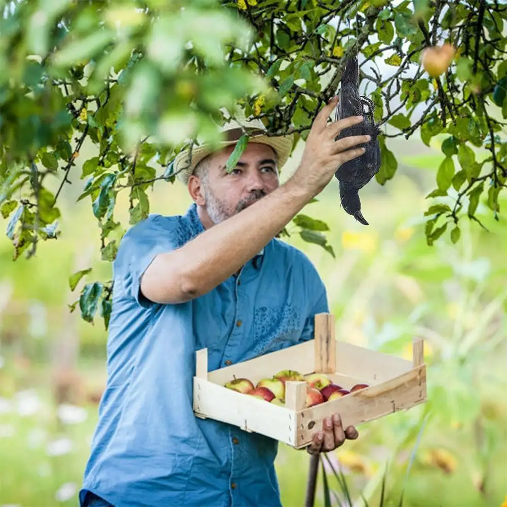 

Black Feathered Fake Crow Bird Realistic Hanging Dead Baits Animal Mold Decor Garden Halloween Pests Ornaments Away Scare C A4f6