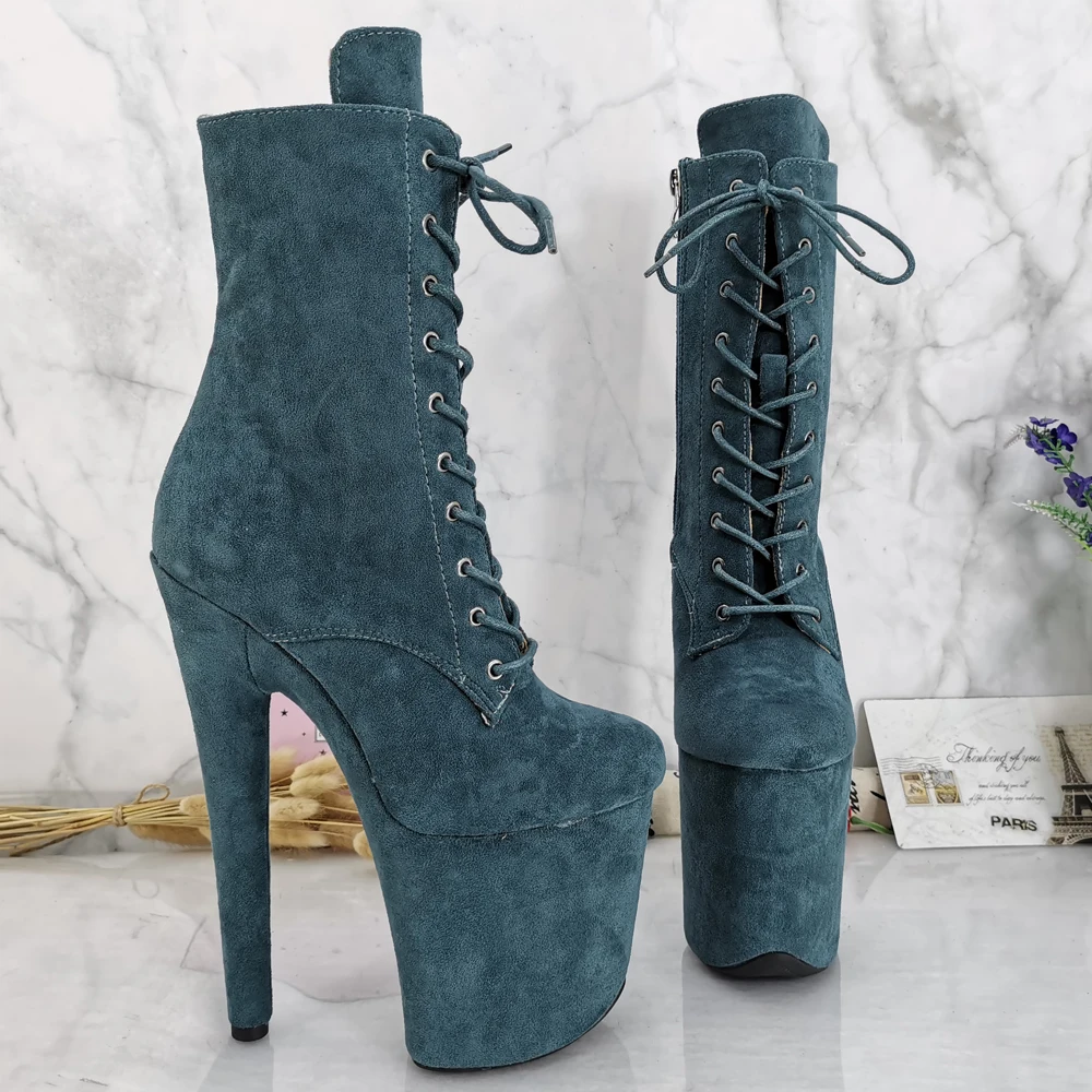 Leecabe Suede 20CM Pole dancing shoes High Heel platform shoes Pole Dance boot