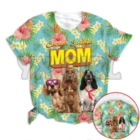 2022 summer fashion men t shirt cocker spaniel mom tropical 3d all over printed t shirts funny dog tee tops shirts unisex tshirt