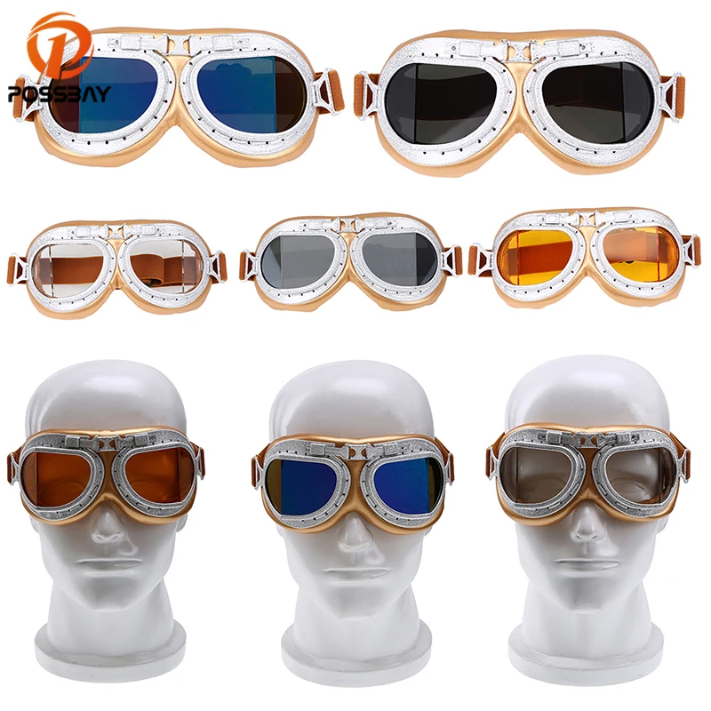 

POSSBAY Punk Motorcycle Goggles Glasses Cafe Racer Moto Cycling Helmets Skiing Snowboard Snowmobile For Motor Goggles Eyewear