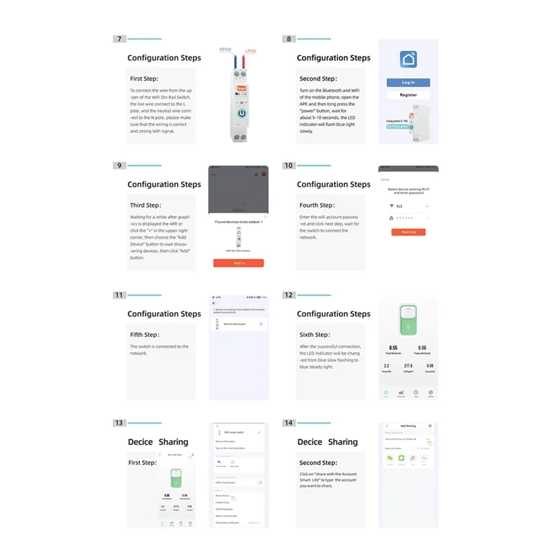 TOMZN 63A Tuya WiFi MCB автоматический выключатель защита от перегрузки по току и