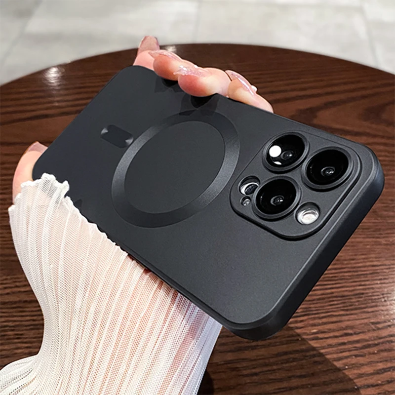 Original For Magsafe Magnetic Wireless Charging Case For iPhone 13 11 12 14 Pro Max Plus Matte Silicone Cases Accessories Cover