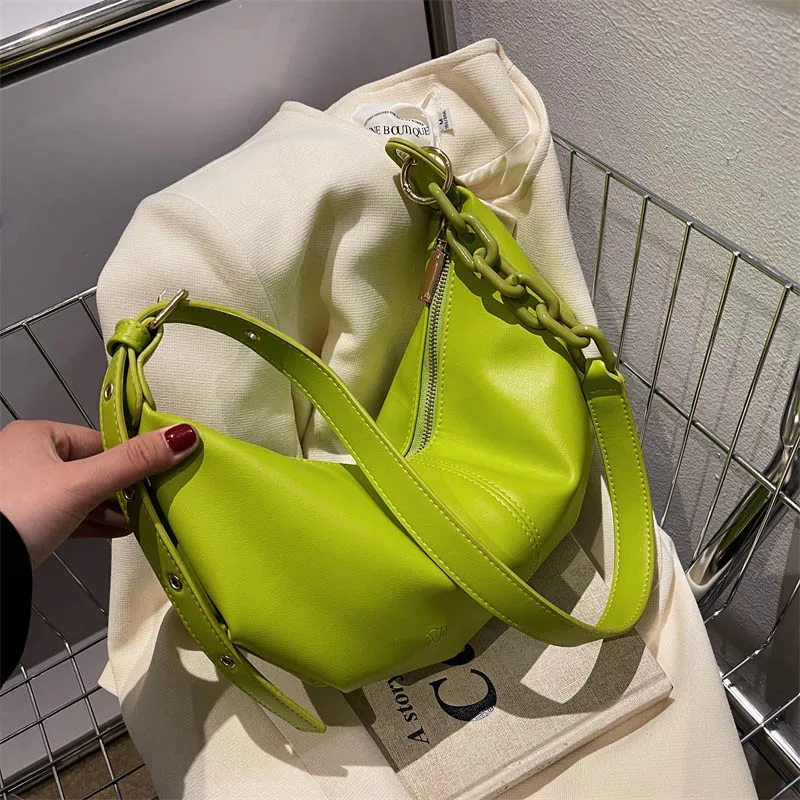 

Big Soft PU Leather Shoulder Crossbody Bag for Women 2022 Summer Luxury Lady Handbags and Purse Solid Color Simple Dumplings Bag