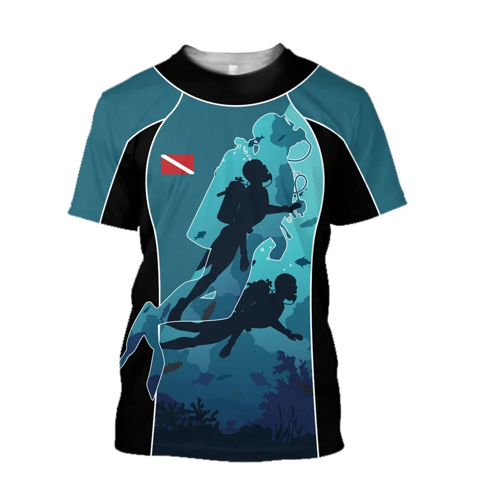 

Рубашка Pelagic с изображением рыбы для подводного плавания, футболки с 3D принтом, мужские Забавные футболки Харадзюку с короткими рукавами, уличная одежда унисекс с короткими рукавами