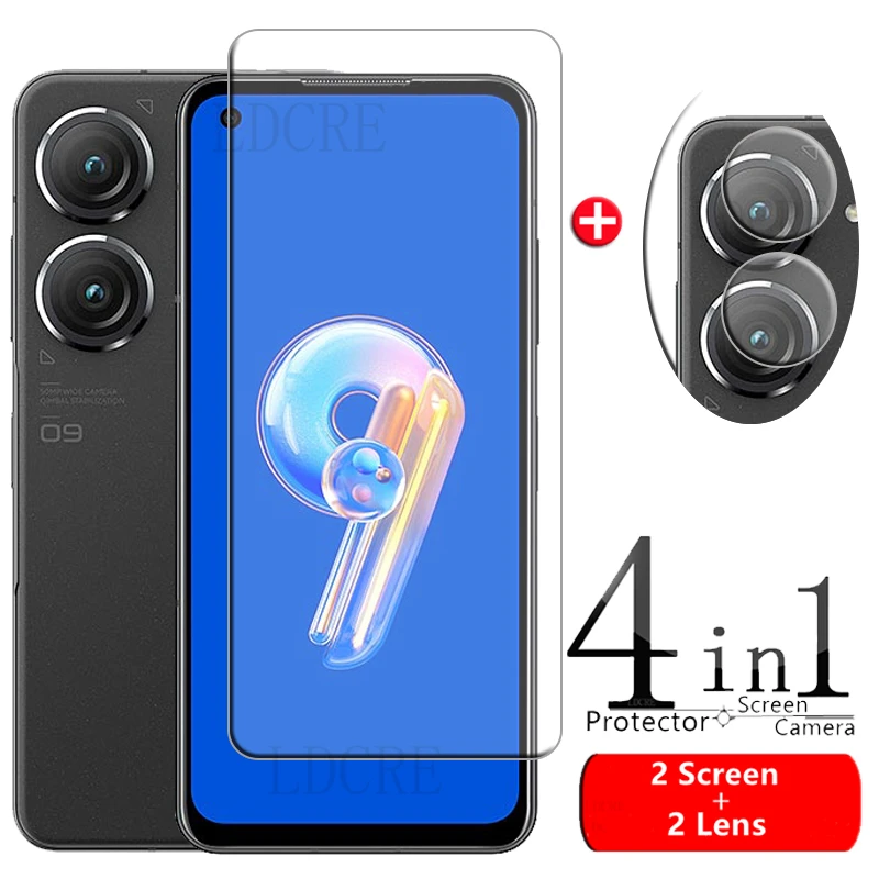 

4-in-1 For Asus Zenfone 9 Glass For Asus Zenfone 8 9 Tempered Glass HD Phone Film Screen Protector For Asus Zenfone 9 Lens Glass