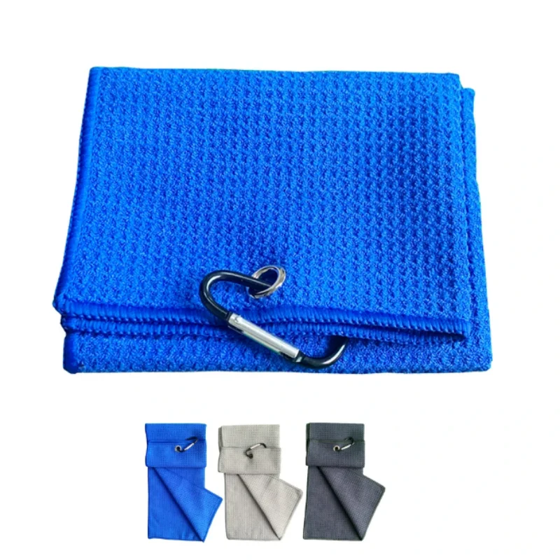 

Golf Towel 30*50cm 11.8"*19.7" inch Folded Microfiber Waffle Carabiner Clip for Golf Sports clear golf club balls Running Yoga