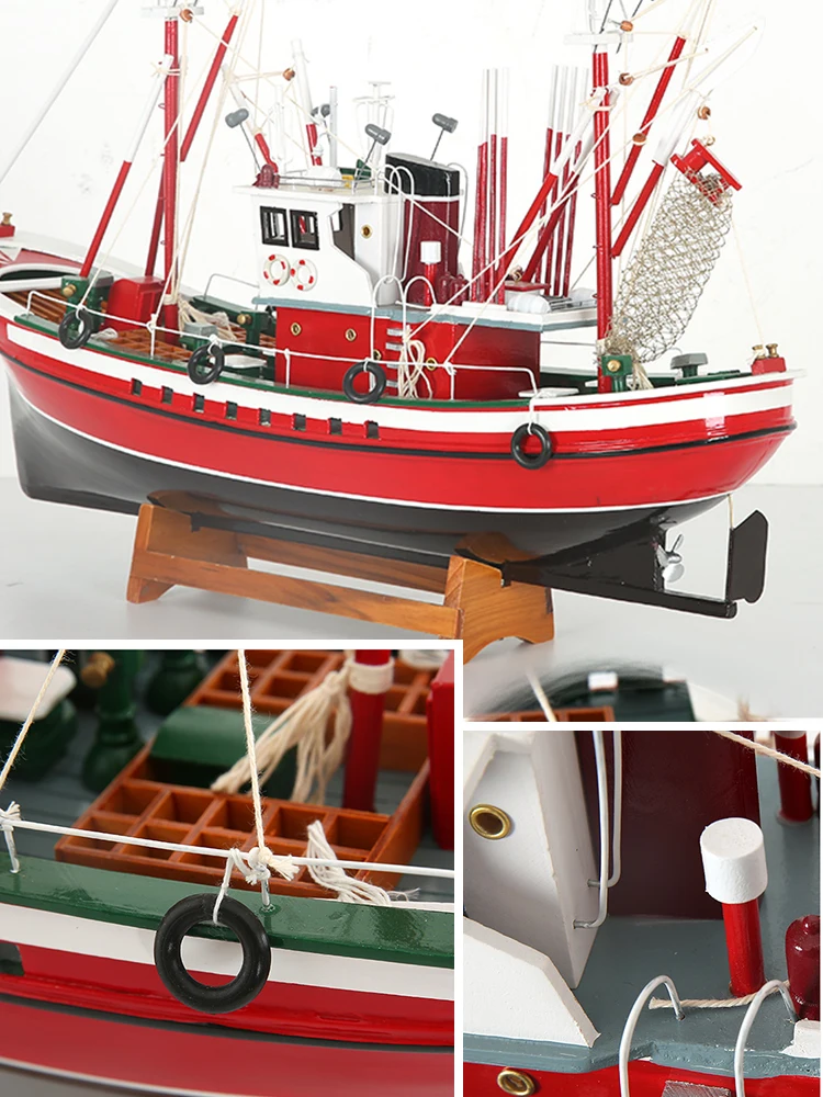 Большая деревянная лодка для рыбалки гладкая предметы интерьера ручной работы