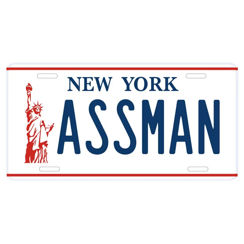 

Embossed Prop Number Tag, Assman, Vanity License Plate, 6 x12 inches (Aluminum, Non-Distressed)