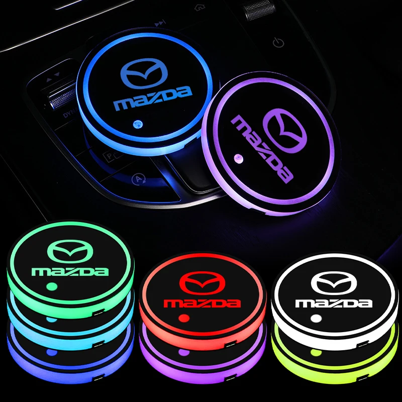 

Car Cup Holder Bottom Pad LED Light Colorful Coaster for Mazda 3 5 6 323 626 CX-3 CX-4 CX-5 CX-7 CX-9 Axela 6 RX8 7 MX3 MX5