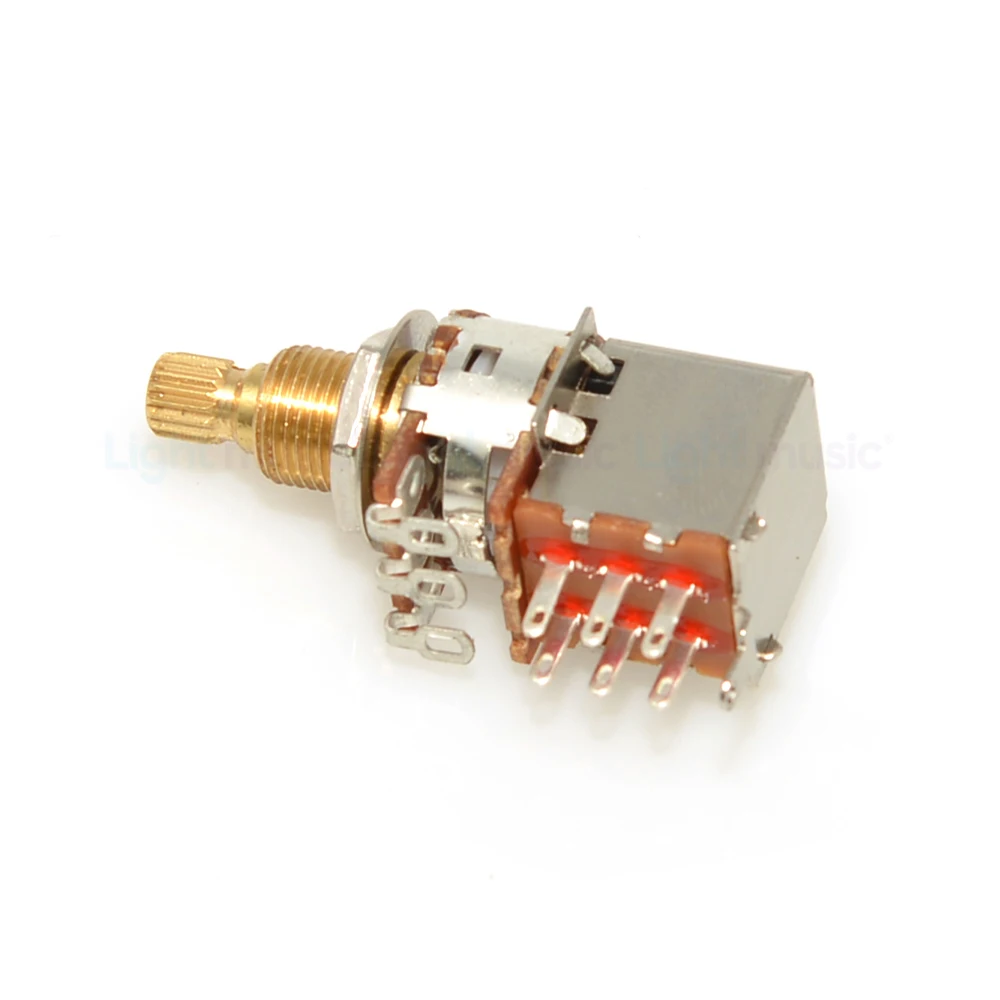 Фото 1pcs Guitar Push Pull Potentiometer A250K B250K A500K B500K 18mm Brass Shaft Guitars Control Pot Potentiometers Parts №2