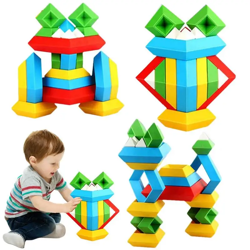 

Children Blocks Toy Creativity Pyramid Building Blocks Set Stacking Toys Montessori Educational Parent-child Interaction Toy
