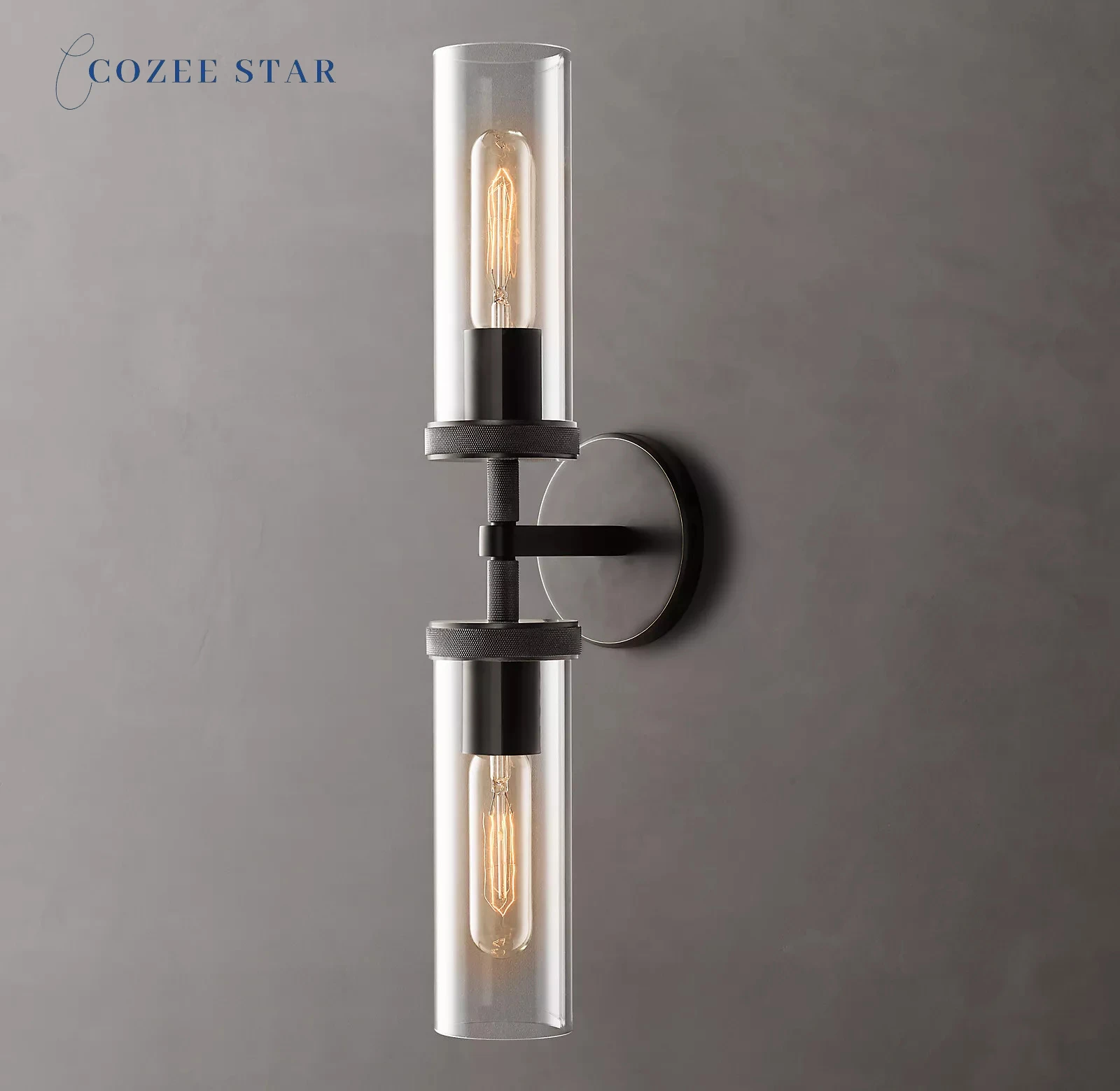 Lambeth Knurled линейное бра современные ретро лампы из зеркальной латуни