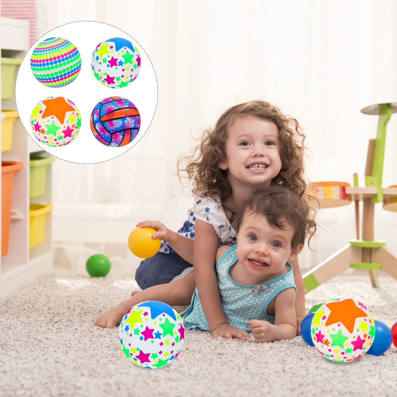 

Colored Balls Plastic Bouncing Kids Fitness Colorful Bounce Children Bouncy Educational Toy