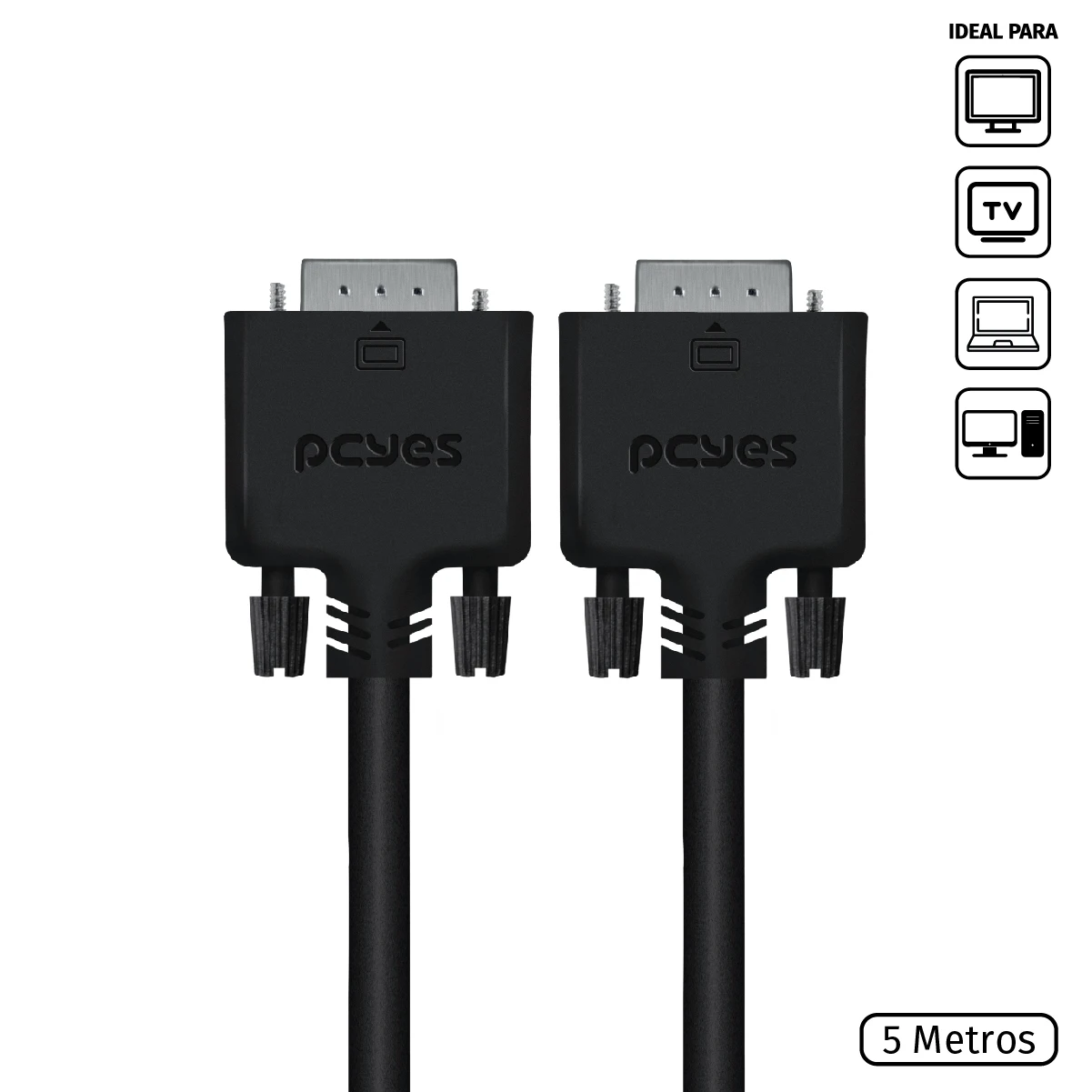 

VGA VIDEO CABLE 15 PINS MACHO FOR VGA 15 PINS MACHO 28AWG PURE COPPER 5 METERS-PVM15-5