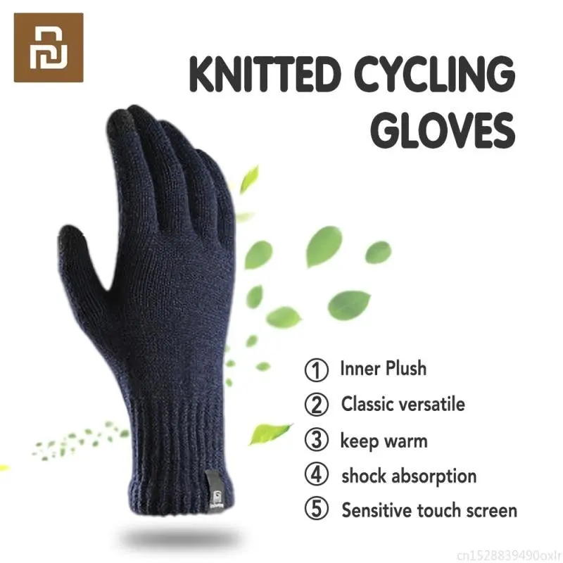 

Youpin 2pcs Winter Male Touch Screen Gloves For Outdoor Running Warm Alpaca Gloves Skin-friendly Soft Elastic Knitted Men Glove