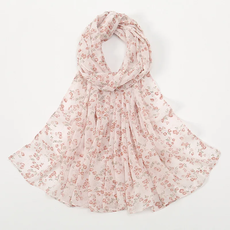 2023 Fashion Women Bubble Chiffon Hijab Scarf Foulard Femme Musulman Printed Shawl Islamic Clothing Headwear Muslim Headscarf