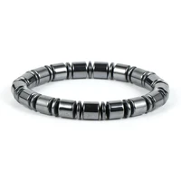 no magnetic 8mm black hematite healing beads men stretch bracelet bangle energy hand jewelry