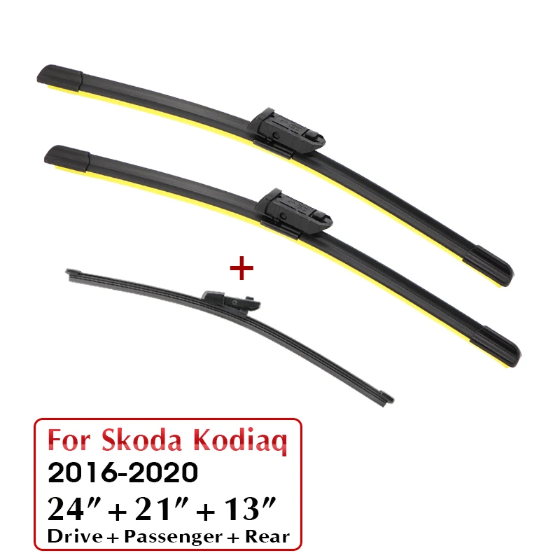 

KAWOO стеклоочистителя спереди и сзади стеклоочистителей Комплект 24 "+ 21" + 13 "для Skoda Kodiaq 2016 2017 2018 2019 2020 лобовое стекло окна