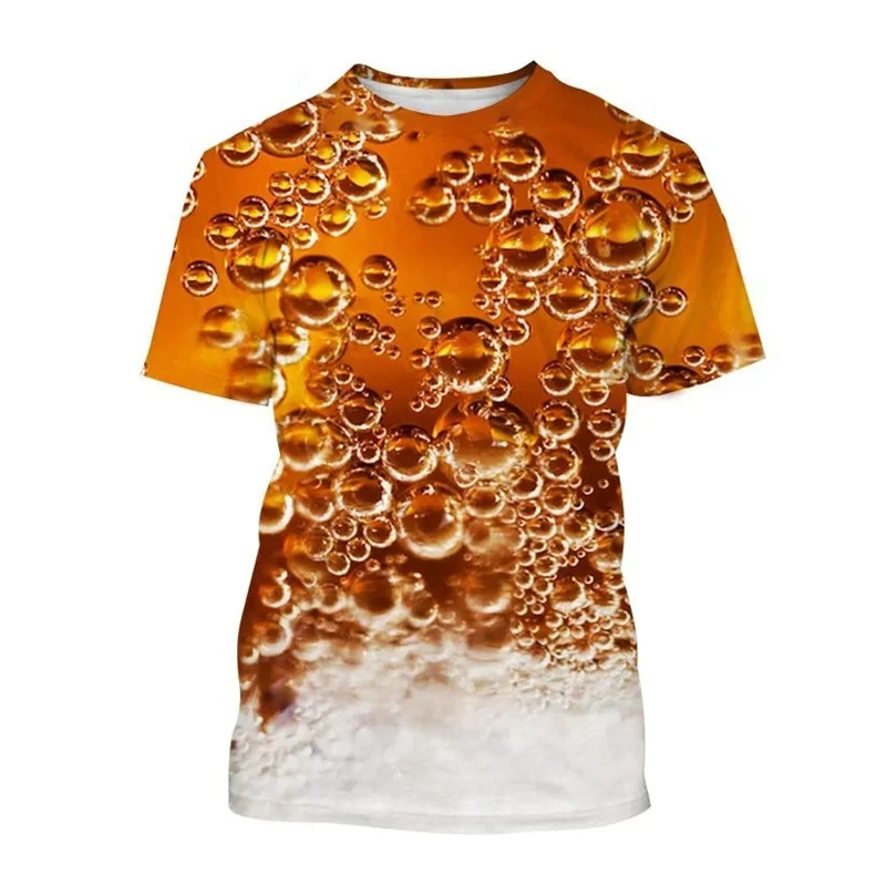 

Женская футболка с коротким рукавом, Повседневная забавная футболка в стиле хип-хоп с 3D-принтом пива и круглым вырезом, лето 2023