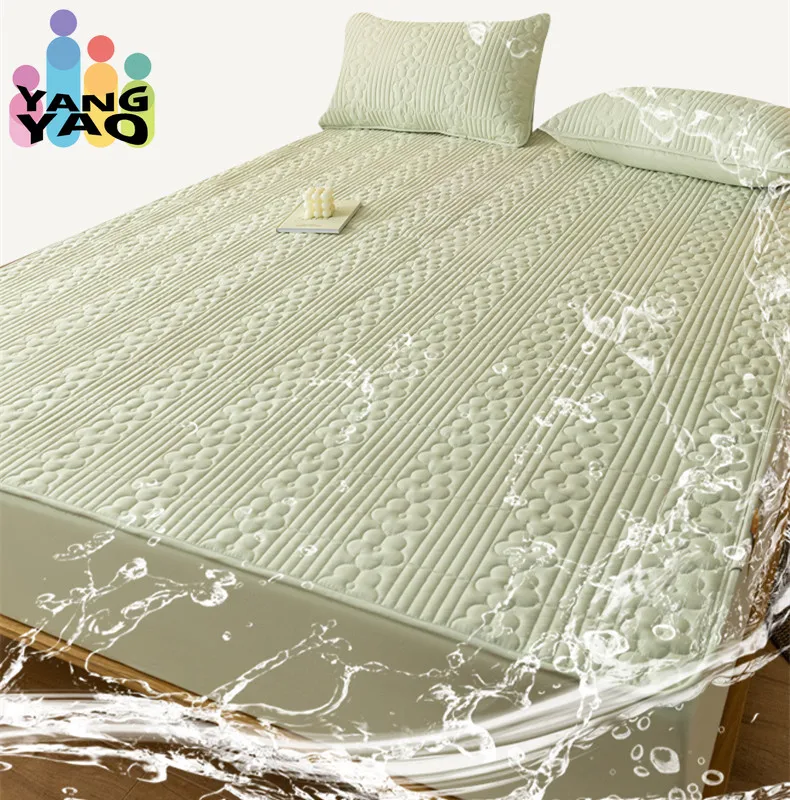 

Super Waterproof Bed Cover Quilted Thicked housse de matelas Queen/King Size Plain Solid Color Mattress Cover 160x200침대커버