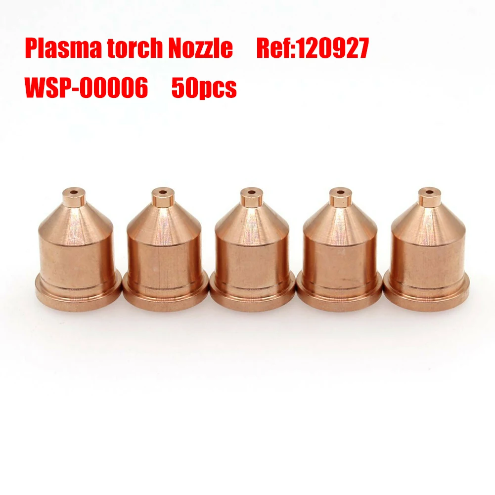 

50Pcs WS 120927 Plasma Torch Nozzle Cutter Consumables Nozzle 80A Tips Fit PMX1250/1650/RT60/RT80 Plasma Cutter Consumables