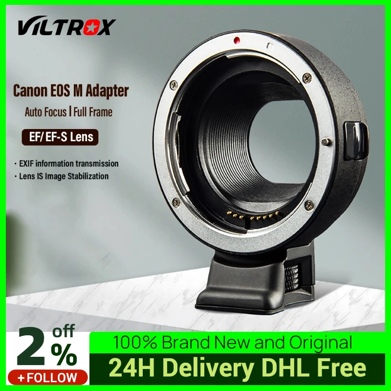 

Viltrox Φ M электронный адаптер для объектива с автоматической фокусировкой для Canon EOS EF фотообъектив для EOS M M2 M3 M5 M6 M10 M50 II M100 камера