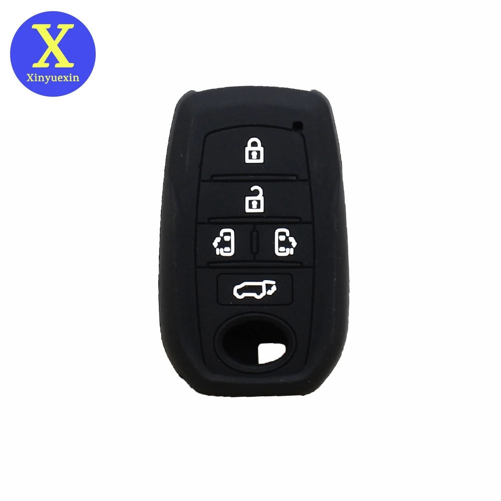 

Xinyuexin 5 Button Silicone Car Remote Key Fob Cover Case Shell for TOYOTA Alphard 2014-20 Holder Bag Protection Car Accessories